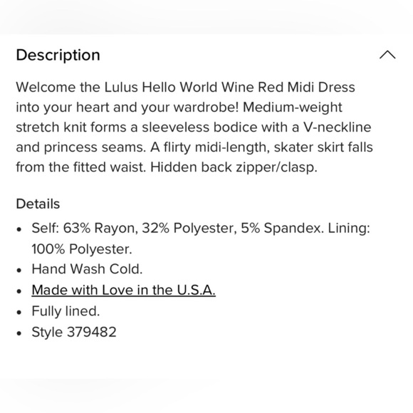NWT Lulu's Hello World Wine Red Midi Dress Size Large - Picture 10 of 10